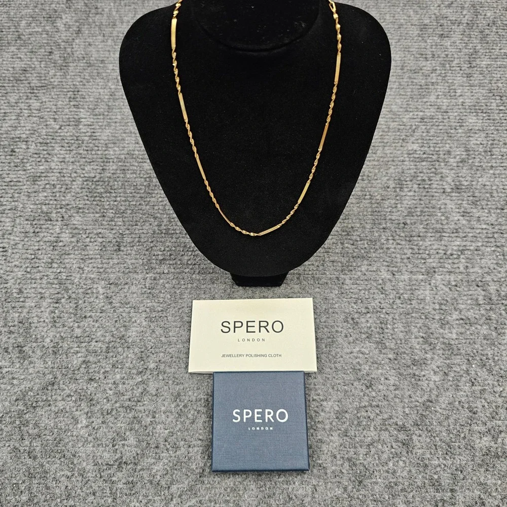 Spero‎ London Half Twisted Chain Necklace Women Singapore Link Gold Silver OS